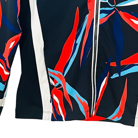 Tail Activewear Jacket Golf Tennis Black Red Tropical Full Zip Pockets - Picture 6 of 12